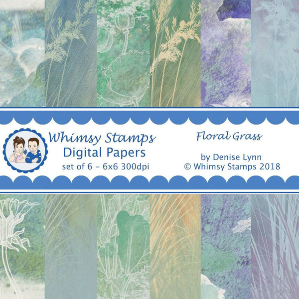 Floral Grass Papers - Digital Papers - Whimsy Stamps