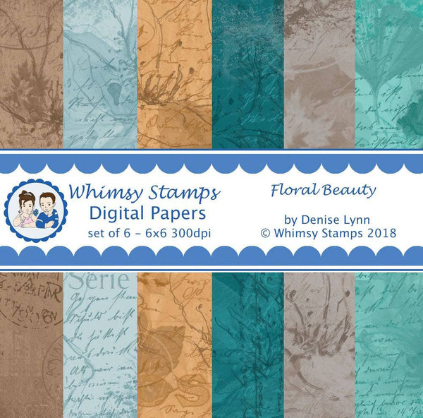 Floral Beauty Digital Papers - Digital Papers - Whimsy Stamps
