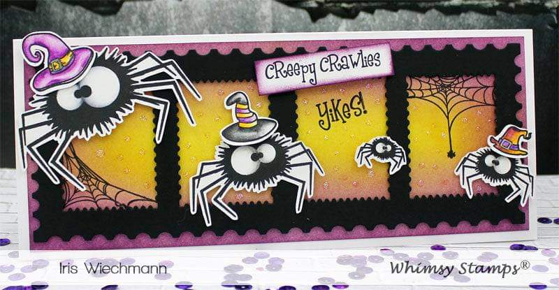 Fuzzy Spiders Clear Stamps - Whimsy Stamps