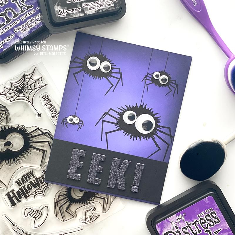 Fuzzy Spiders Clear Stamps - Whimsy Stamps