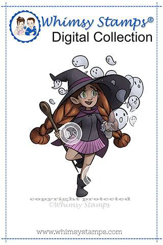 Ghost Witch - Digitial Stamp - Whimsy Stamps
