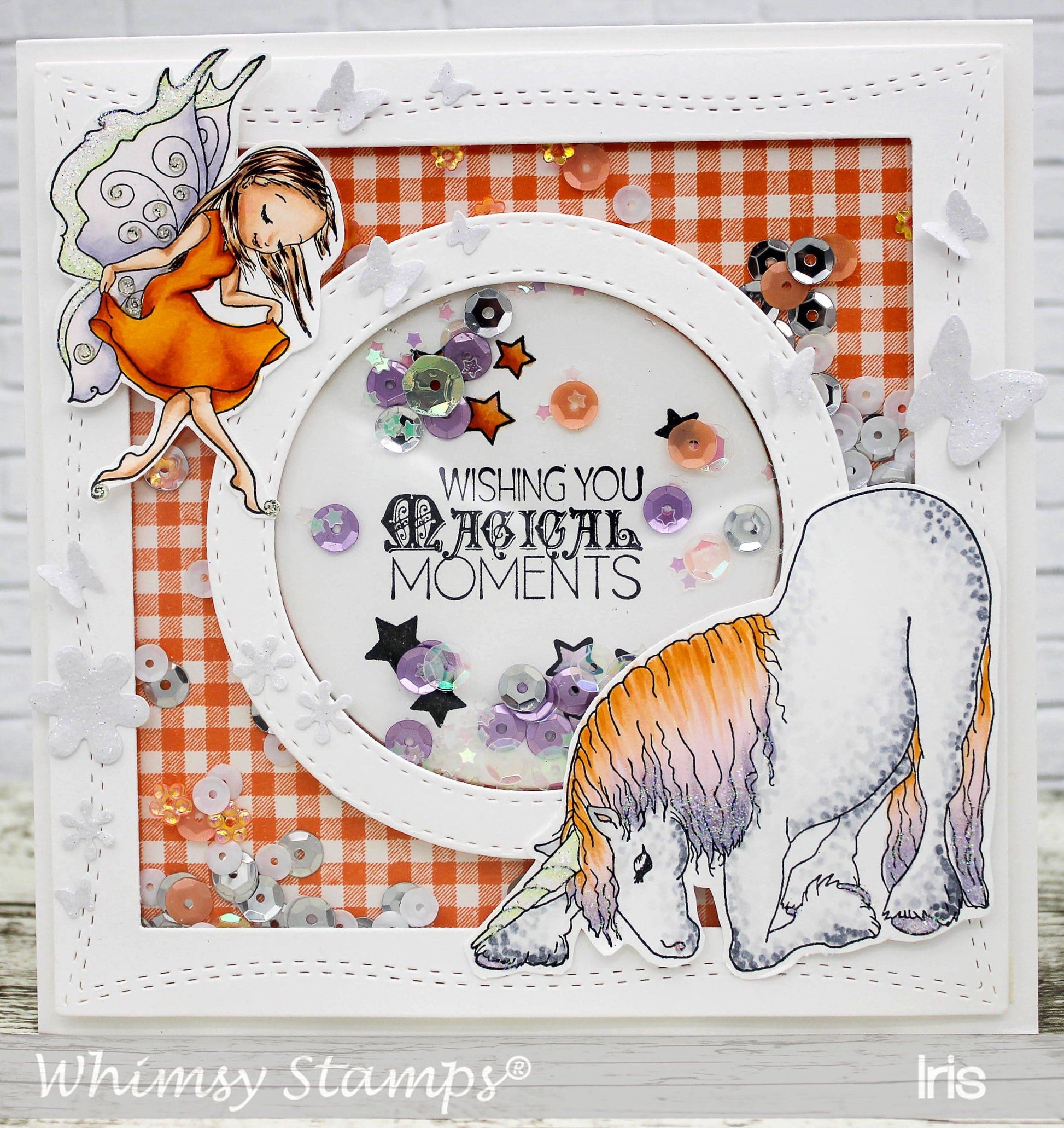 Gingham Background Rubber Cling Stamp - Whimsy Stamps