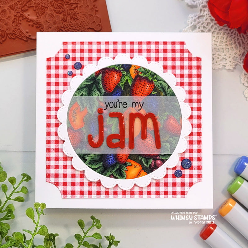 Gingham Background Rubber Cling Stamp - Whimsy Stamps