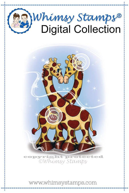 Giraffes in Love - Digital Stamp - Whimsy Stamps