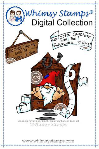 Gnome Outhouse - Digital Stamp - Whimsy Stamps