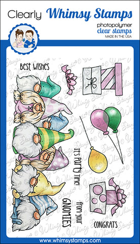 **NEW Gnome Party Row Clear Stamps - Whimsy Stamps