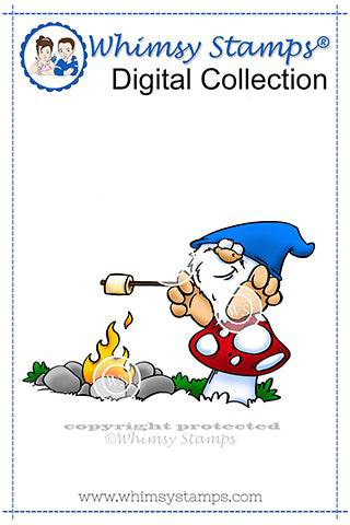 Kitchen Gnomes. Digital Stamps Gnomes, Black and White