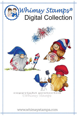 Gnome Summer Celebration - Digital Stamp - Whimsy Stamps
