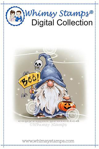 Gnome Trick or Treat - Digital Stamp - Whimsy Stamps