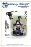 Gnome Witch Rubber Cling Stamp - Whimsy Stamps