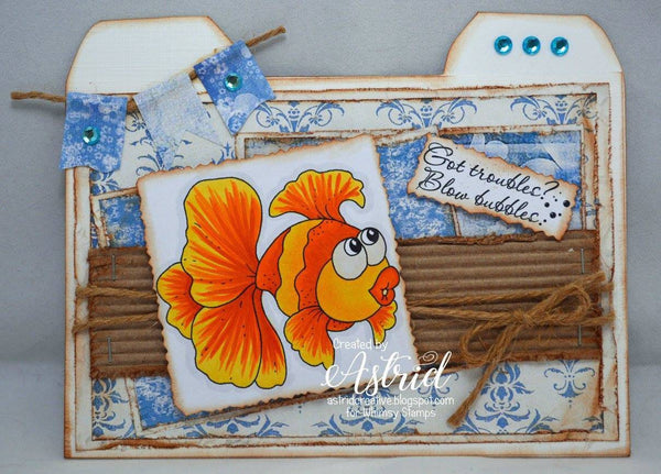 Goldfish Gertie - Digital Stamp - Whimsy Stamps
