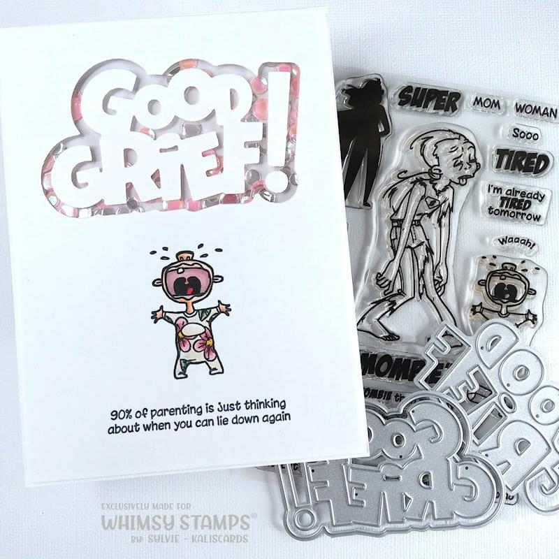 **NEW Good Grief Word and Shadow Die Set - Whimsy Stamps