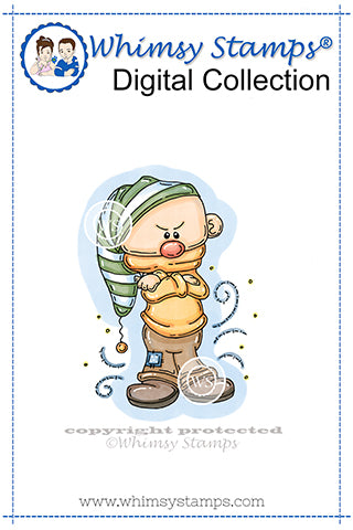 Gruffy Little Gnome - Digital Stamp - Whimsy Stamps