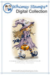 Halloween Witchy Girl - Digital Stamp - Whimsy Stamps