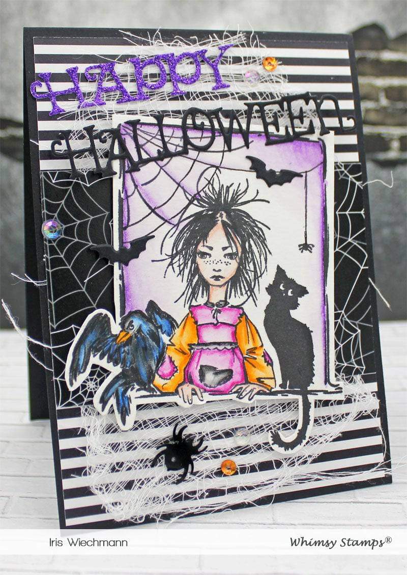 Happiest of Haunts Rubber Cling Stamp - Whimsy Stamps