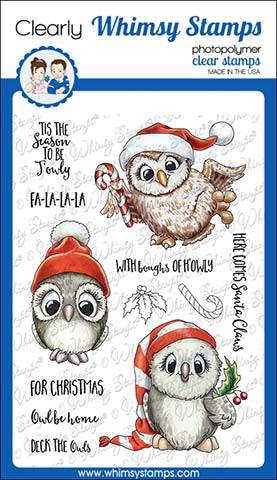 Happy Owlidays Too Clear Stamps - Whimsy Stamps
