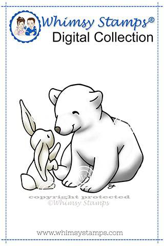 Hare Bear Friends - Digital Stamp - Whimsy Stamps