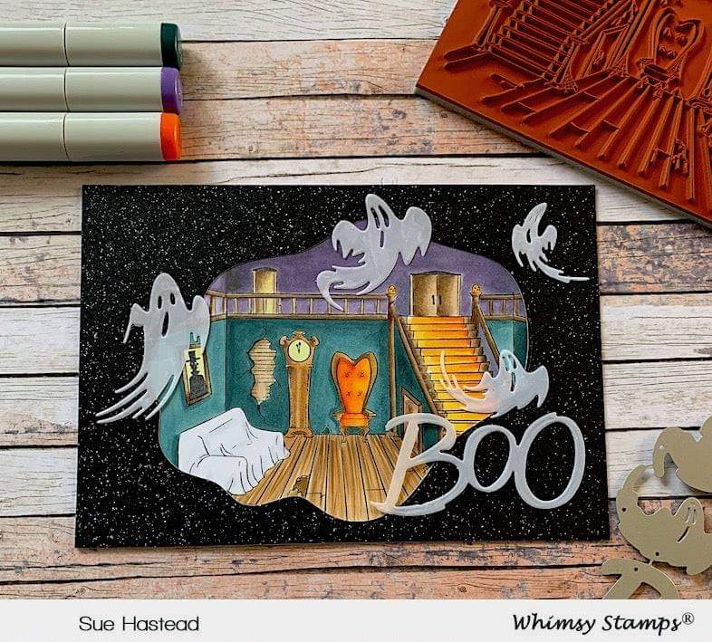 Haunted Parlor Rubber Cling Stamp - Whimsy Stamps