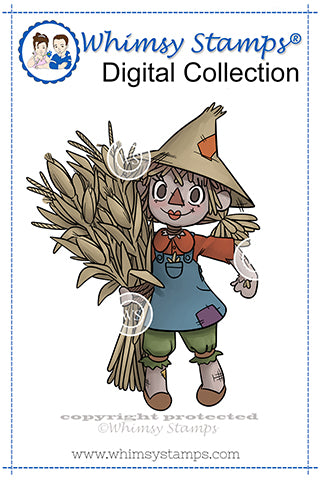 Hay Scarecrow - Digital Stamp - Whimsy Stamps