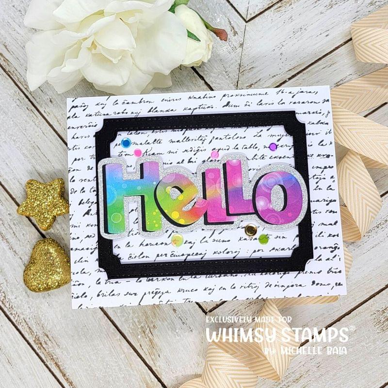 **NEW Hello Word and Shadow Die Set - Whimsy Stamps