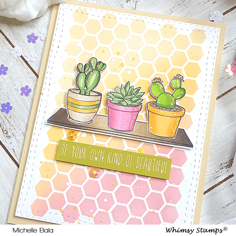 Honeycomb Drips Stencil - Whimsy Stamps
