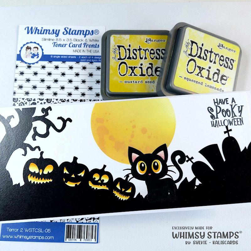 **NEW Toner Card Front Pack - Slimline Terror 2 - Whimsy Stamps