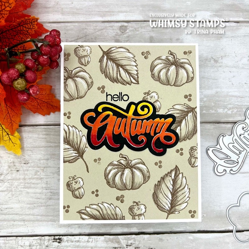 **NEW Autumn Layered Leaves Clear Stamps - Whimsy Stamps