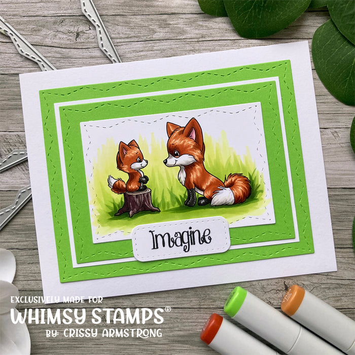 **NEW Fox Family Clear Stamps - Whimsy Stamps
