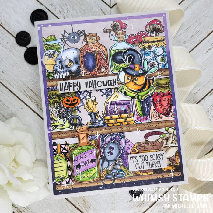 **NEW Potions Cupboard Rubber Cling Stamp - Whimsy Stamps