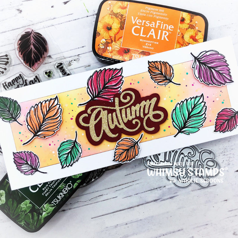 **NEW Autumn Layered Leaves Clear Stamps - Whimsy Stamps