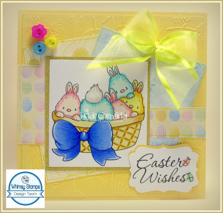 Basket of Bunnies - Digital Stamp - Whimsy Stamps