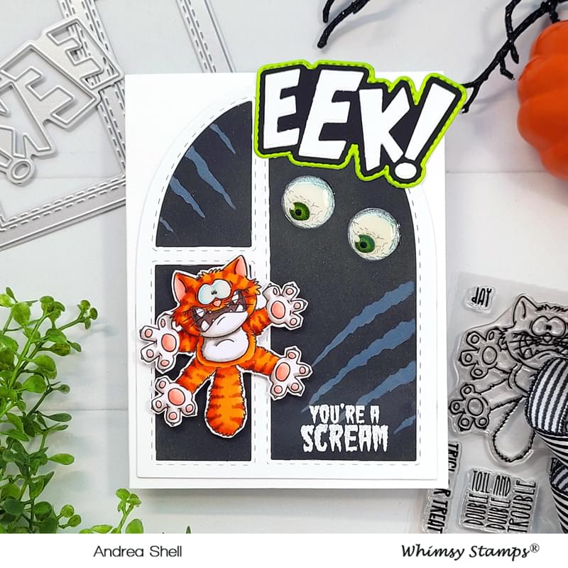 Jeepers Creepers Rubber Cling Stamp - Whimsy Stamps