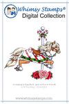 Carousel Horse Jingle Bell Ride - digital stamp - Whimsy Stamps