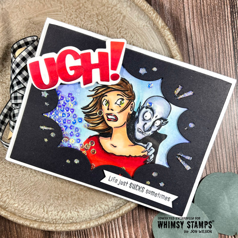 UGH! Word and Shadow Die Set - Whimsy Stamps