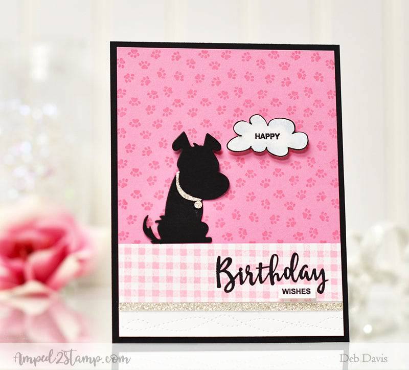 Puppy Paws Background Rubber Cling Stamp - Whimsy Stamps