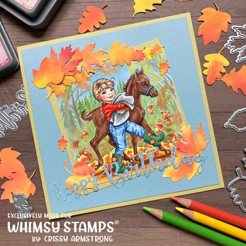 Kicking Up Leaves - Digital Stamp