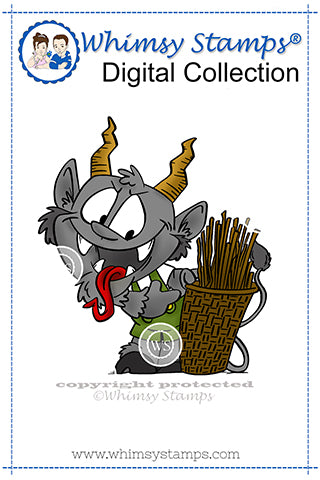 Krampus Bag of Switches - Digital Stamp - Whimsy Stamps