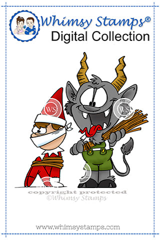 Krampus Snitches Get Stitches - Digital Stamp - Whimsy Stamps