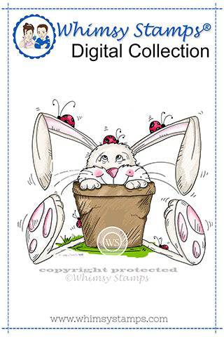 Ladybug Bunny - Digital Stamp - Whimsy Stamps