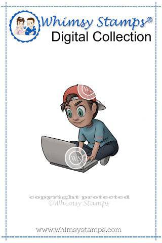 Laptop Tobie - Digital Stamp - Whimsy Stamps