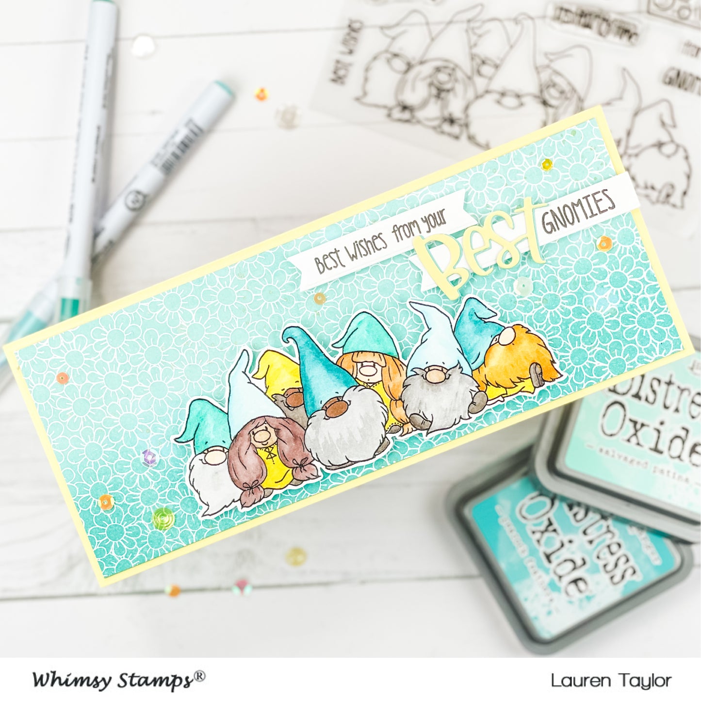 **NEW Gnome Party Row Clear Stamps - Whimsy Stamps