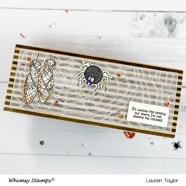 Slimline Embossing Folder - Broken Web - Whimsy Stamps