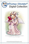 Little Christmas Angel - Digital Stamp - Whimsy Stamps