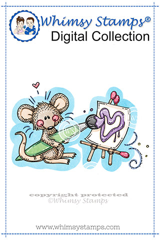 Little Art Mouse - Digital Stamp - Whimsy Stamps