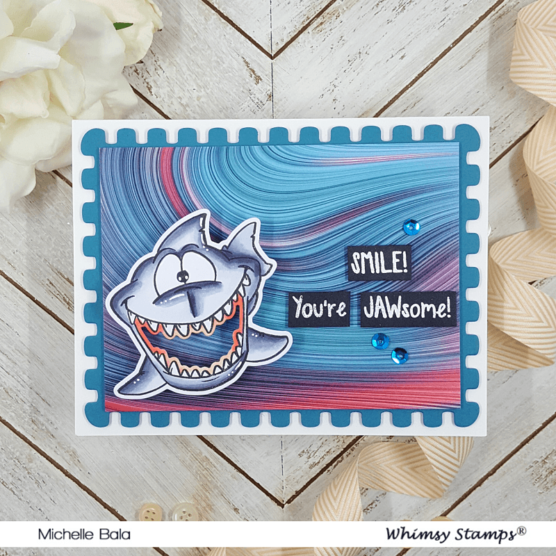 **NEW Lookin' Shark Clear Stamps - Whimsy Stamps