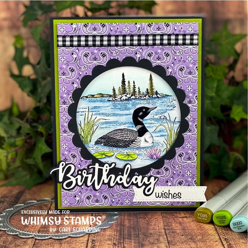 **NEW Loon Scene Rubber Cling Stamp - Whimsy Stamps