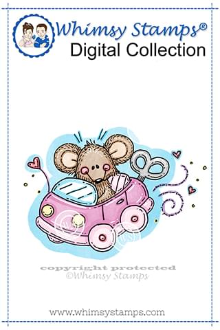 Love Bug Mouse - Digital Stamp - Whimsy Stamps