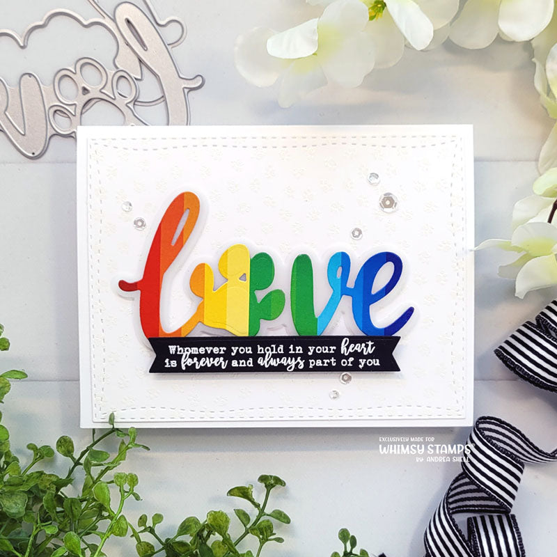 **NEW Love Paw Word and Shadow Die Set - Whimsy Stamps