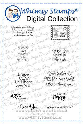 Love is Love - Digital Sentiments - Whimsy Stamps