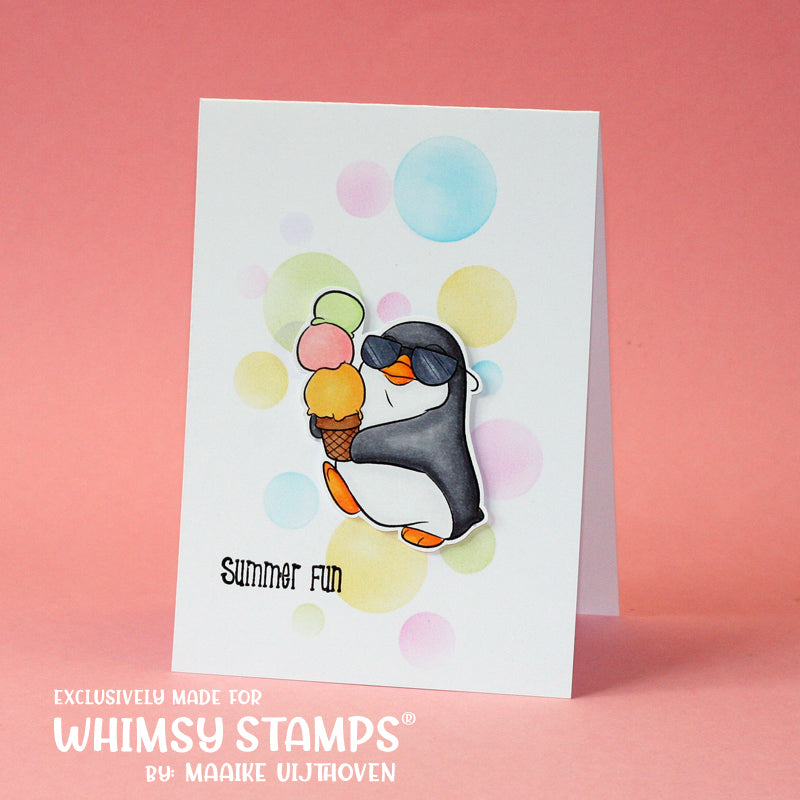 Ice Cream Penguin - Digital Stamp - Whimsy Stamps